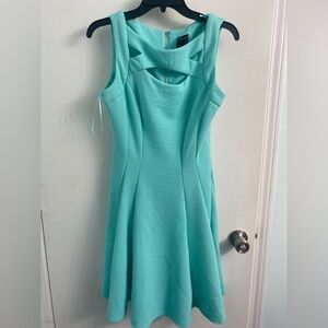 Gabby Skye Sleeveless Aqua Midi Dress